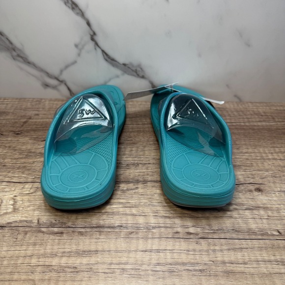 Lynco Flips‎ Maui Shimmer Aqua Comfort Thong Sandals Women's Size 5 - Picture 5 of 6